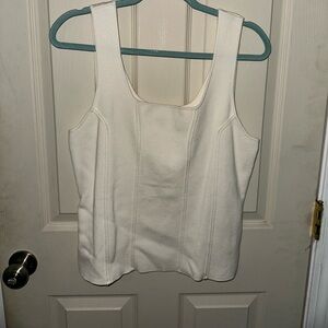 NWOT dressy square neck tank, stretch sweater material, cream colored